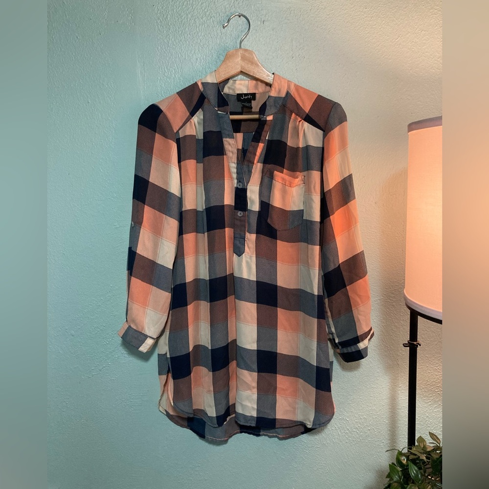 Justify Plaid Tunic Size Large
